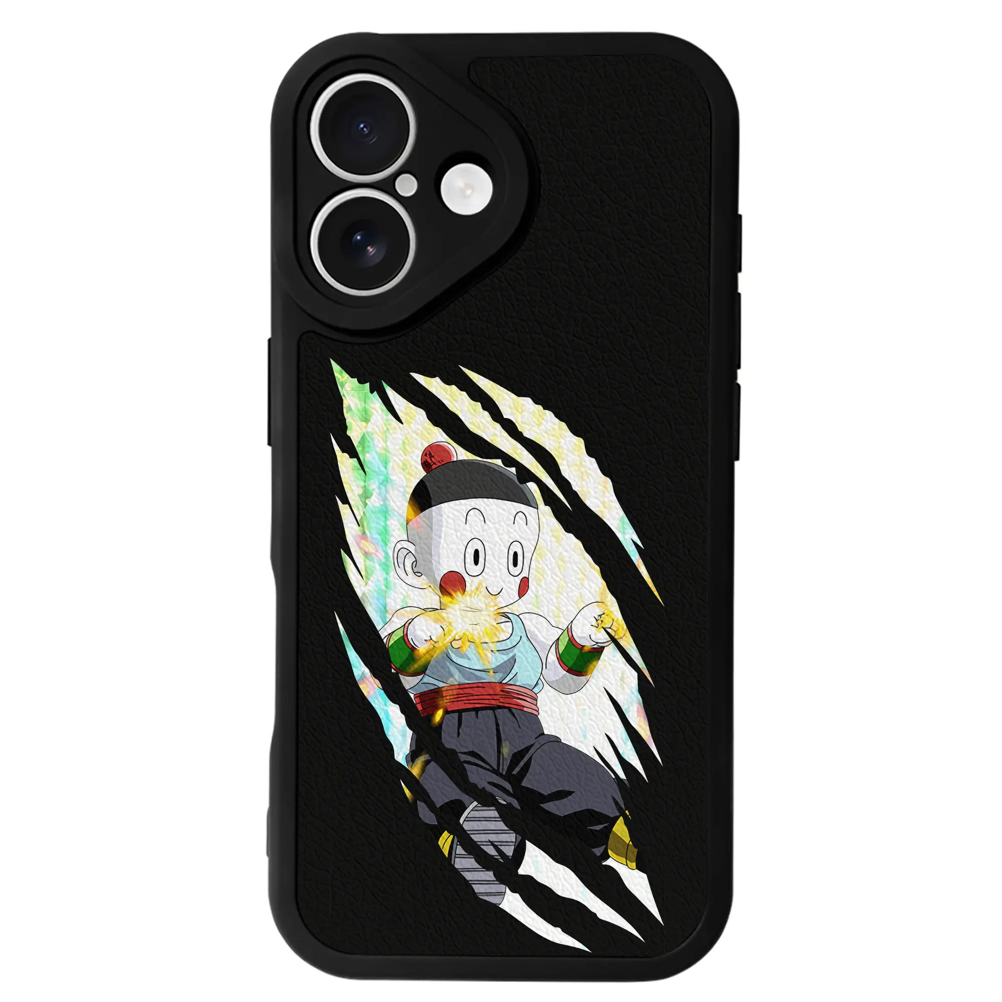 ドラゴンボール グッズ チャオズ - IPhone 16シリーズ対応 ・ シリコンスマホケース ・ レザー調 ・ 高精度フィット ・ 耐衝撃 ・ ワイヤレス充電対応 ・ 精密カット